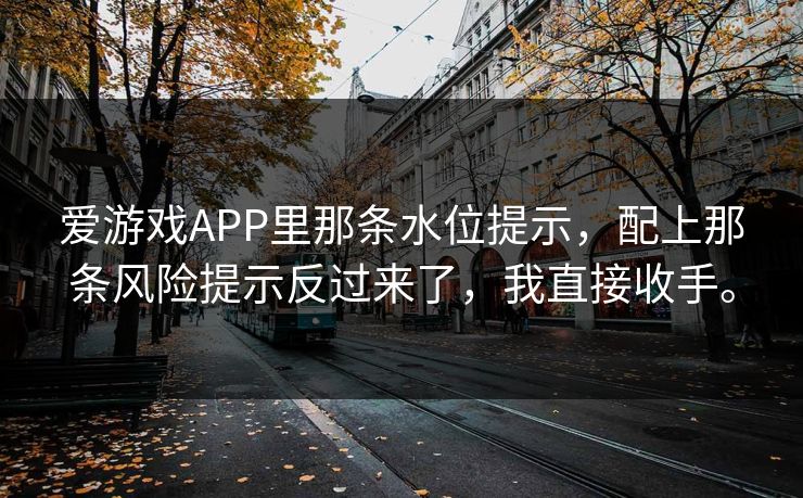爱游戏APP里那条水位提示,配上那条风险提示反过来了,我直接收手。 爱游戏APP里那条水位提示,配上那条风险提示反过来了,我直接收手。