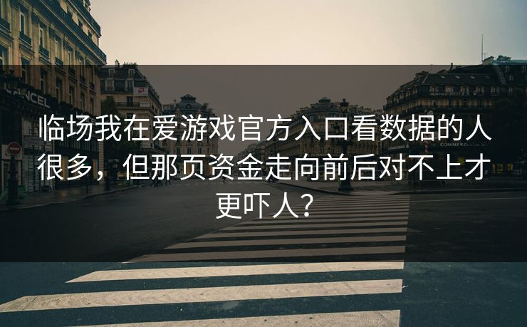 临场我在爱游戏官方入口看数据的人很多，但那页资金走向前后对不上才更吓人？